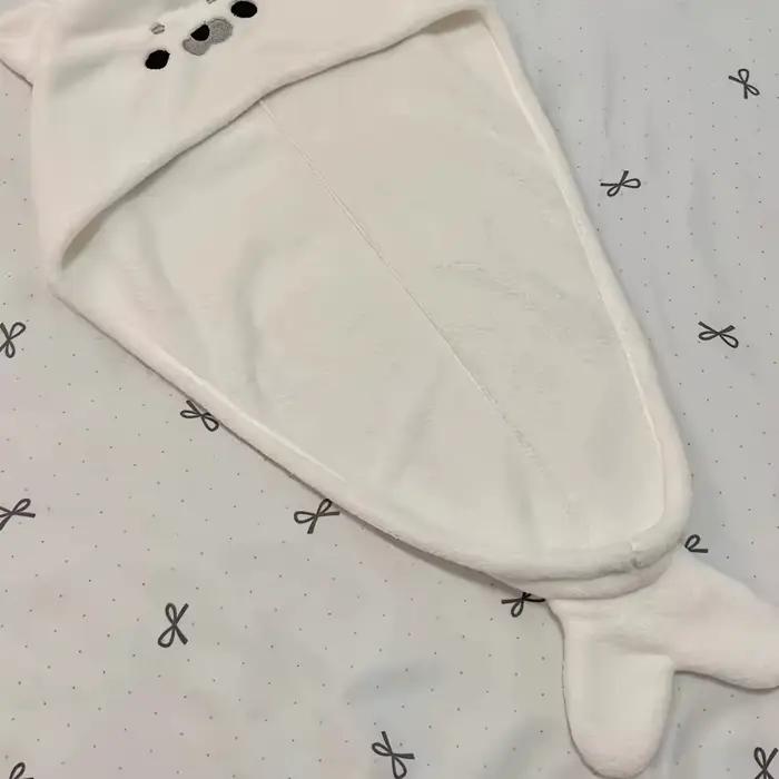Serviette de séchage rapide pour cheveux en polaire corail, motif bébé phoque de dessin animé, ultra-épaisse et super absorbante