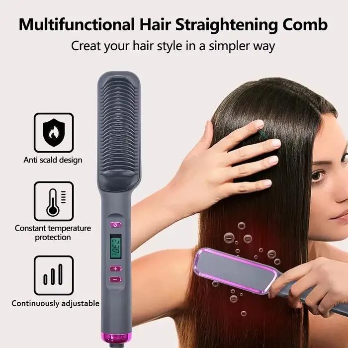 Lisseur de cheveux brosse chauffage peigne chaud
