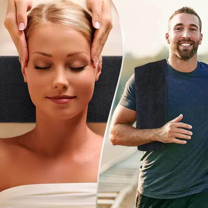 Ensemble de serviettes de séchage pour cheveux en microfibre noire