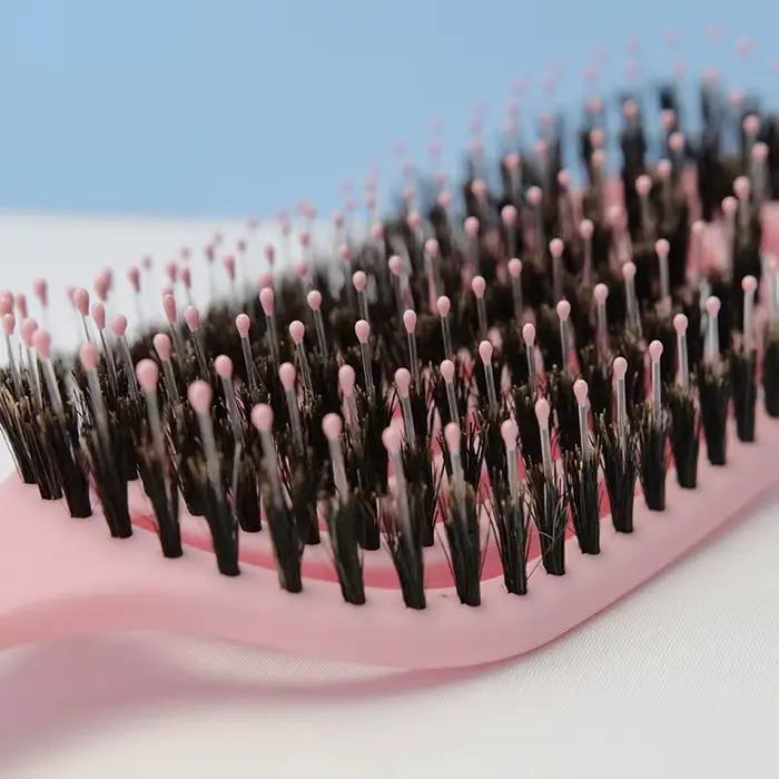 Brosse à cheveux démêlante en poils de sanglier, peigne à cheveux, brosse à cheveux creuse, peigne à double usage, outils de coiffure