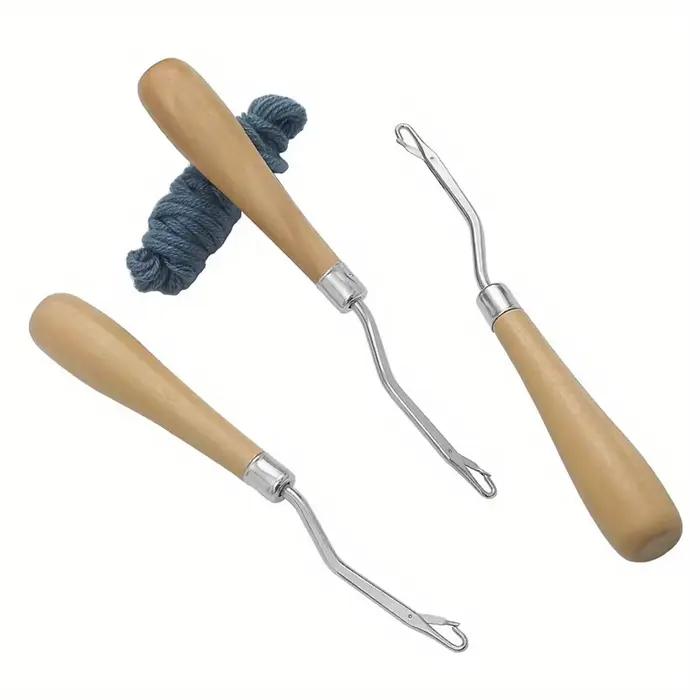 Crochet loquet manche en bois tapis serrure cheveux tissage tricot Extensions outil