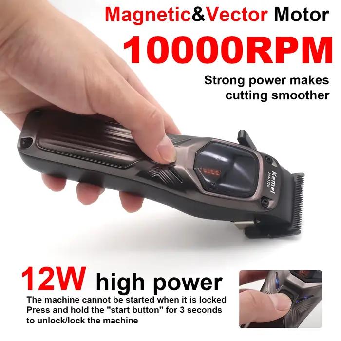 KEMEI 1726 tondeuse à cheveux professionnelle avec lame DLC 12W 10000 tr/min moteur vectoriel magnétique Machine de
