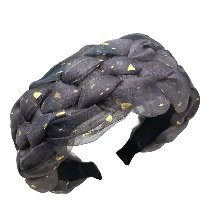 Serre-tête vintage tressé style torsades pour femmes
