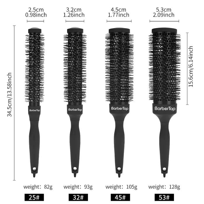 Brosse à cheveux ronde pour le séchage au sèche-cheveux