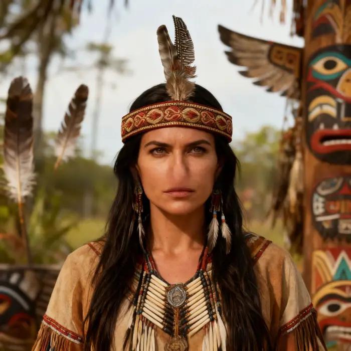 Coiffe en plumes indiennes