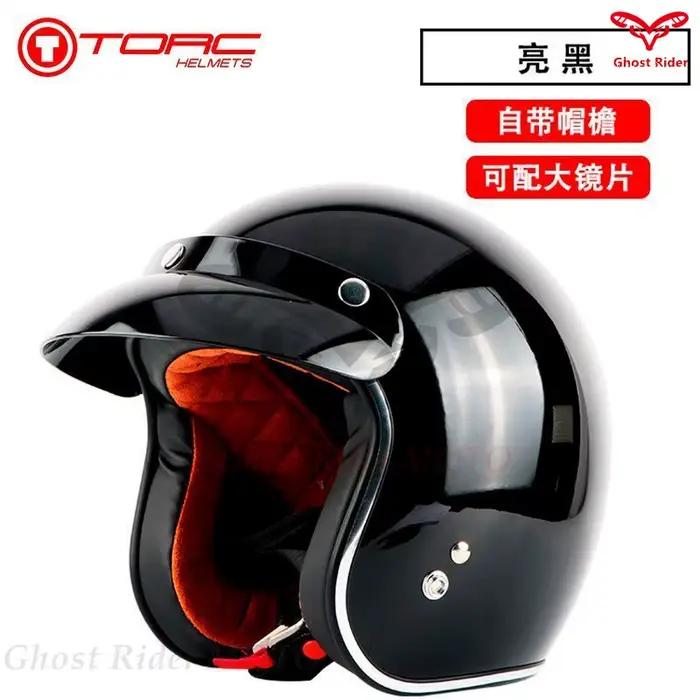 Casque de moto rétro TORC T50 pour hommes et femmes, casque demi-coque homologué DOT, idéal pour la conduite estivale en scooter ou moto