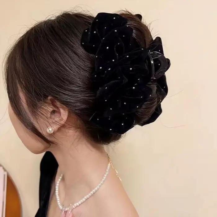 Pince à cheveux à la mode, design Unique, accessoire en strass, griffe de requin élégante, nœud papillon, accessoire pour cheveux pour femmes, pince à cheveux