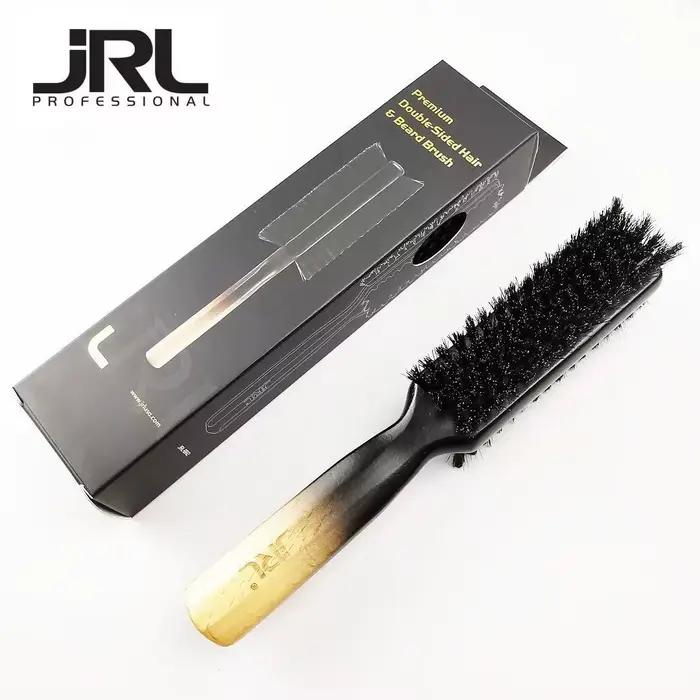 JRL Vintage barbier pommade brosse à cheveux pour hommes avec manche en bois barbe Double face poils de sanglier purs
