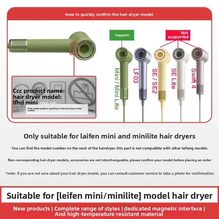Hotte de séchage et accessoire diffuseur moelleux adapté aux sèche-cheveux Laifen Mini/MiniLite