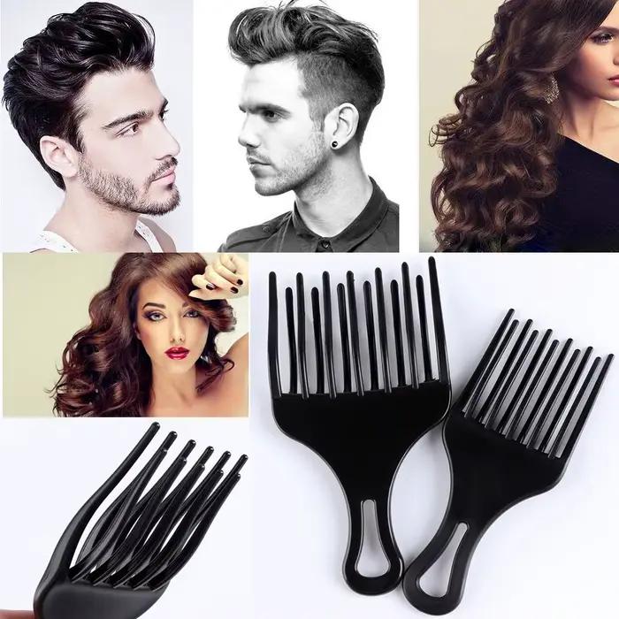 Peigne à dents larges antistatique en plastique pour cheveux bouclés