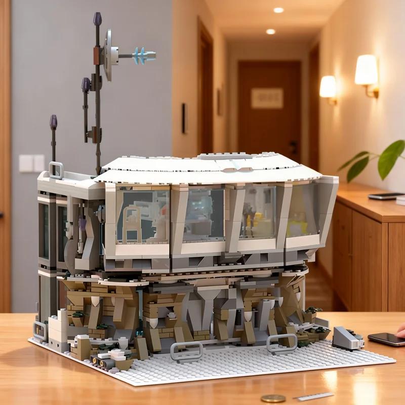 979 pièces MOC Modèle de construction Iron Man Malibu Mansion Armory Streetscape en blocs de construction, Architecture DIY, Cadeau d'anniversaire et de Noël, Jouet