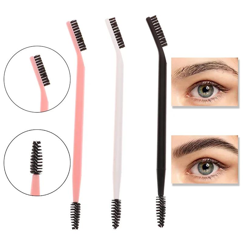 Brosse à sourcils à Double tête, peigne à cils, façonnant les cils, pour le toilettage des sourcils, outil de maquillage réutilisable